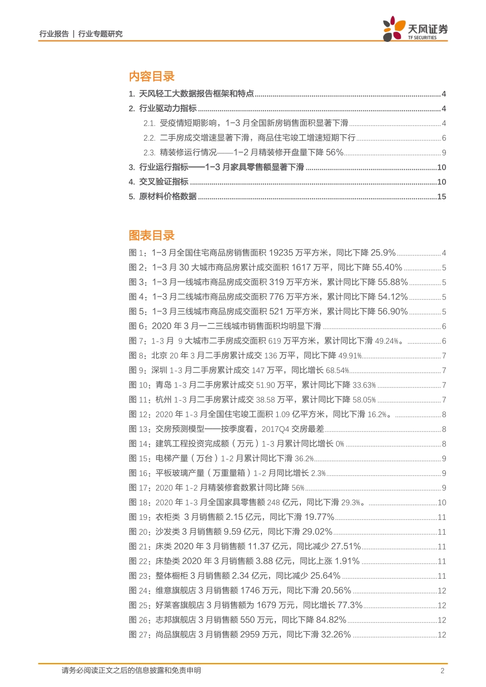 轻工制造行业家居板块数据跟踪报告第2020年第二期：1~3月家居零售、地产数据较前2月显著收窄继续看好竣工回暖&精装修主线-20200417-天风证券-17页.pdf_第3页