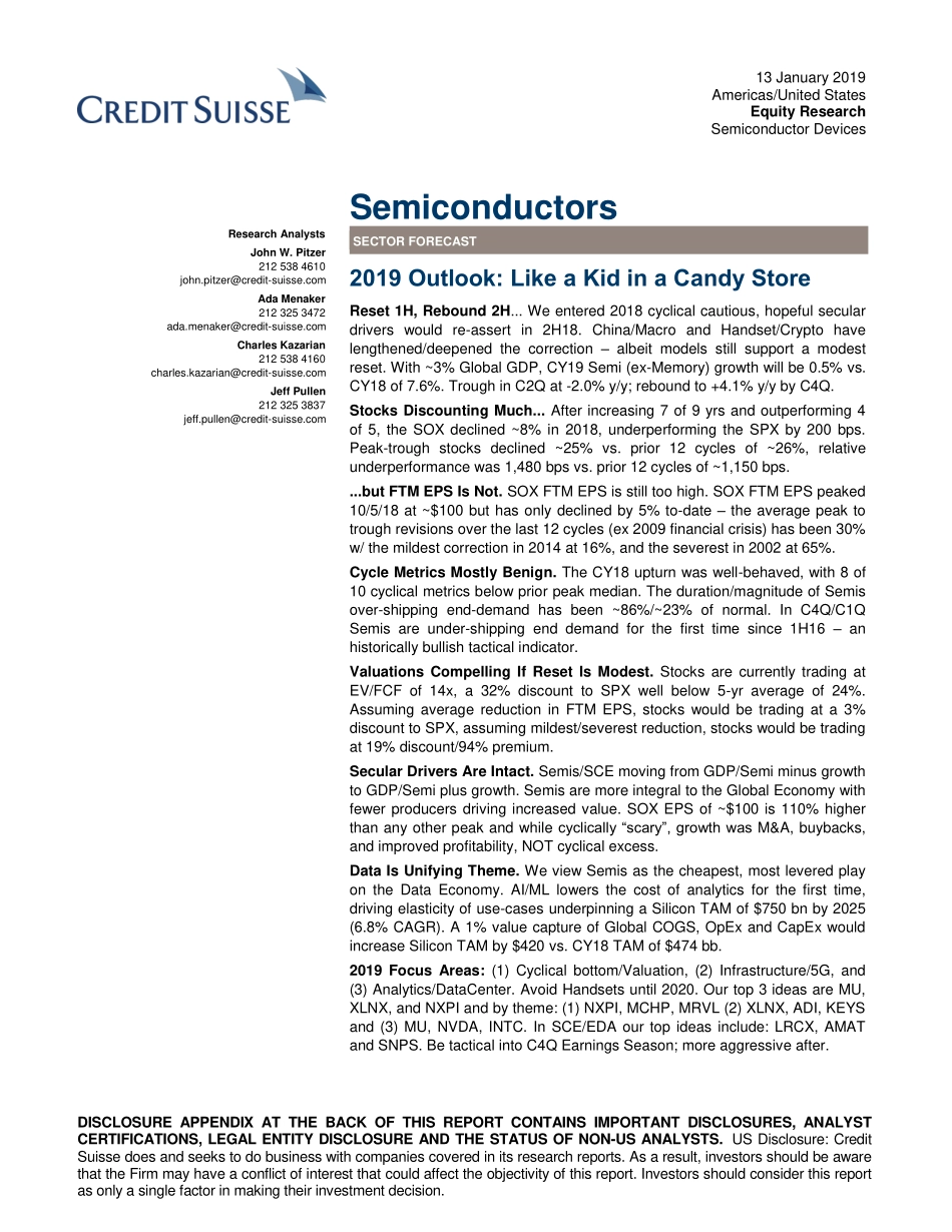 瑞信-美股-半导体行业-美国半导体2019年展望：就像糖果店里的孩子-2019.1.13-73页.pdf_第1页