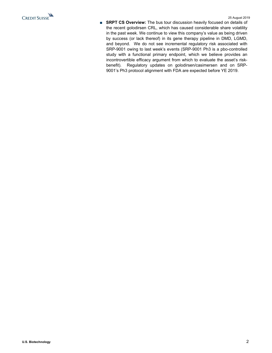 瑞信-美股-生物科技行业-美国生物科技：生物科学之旅——投资者会议纪要-2019.8.25-36页.pdf_第3页