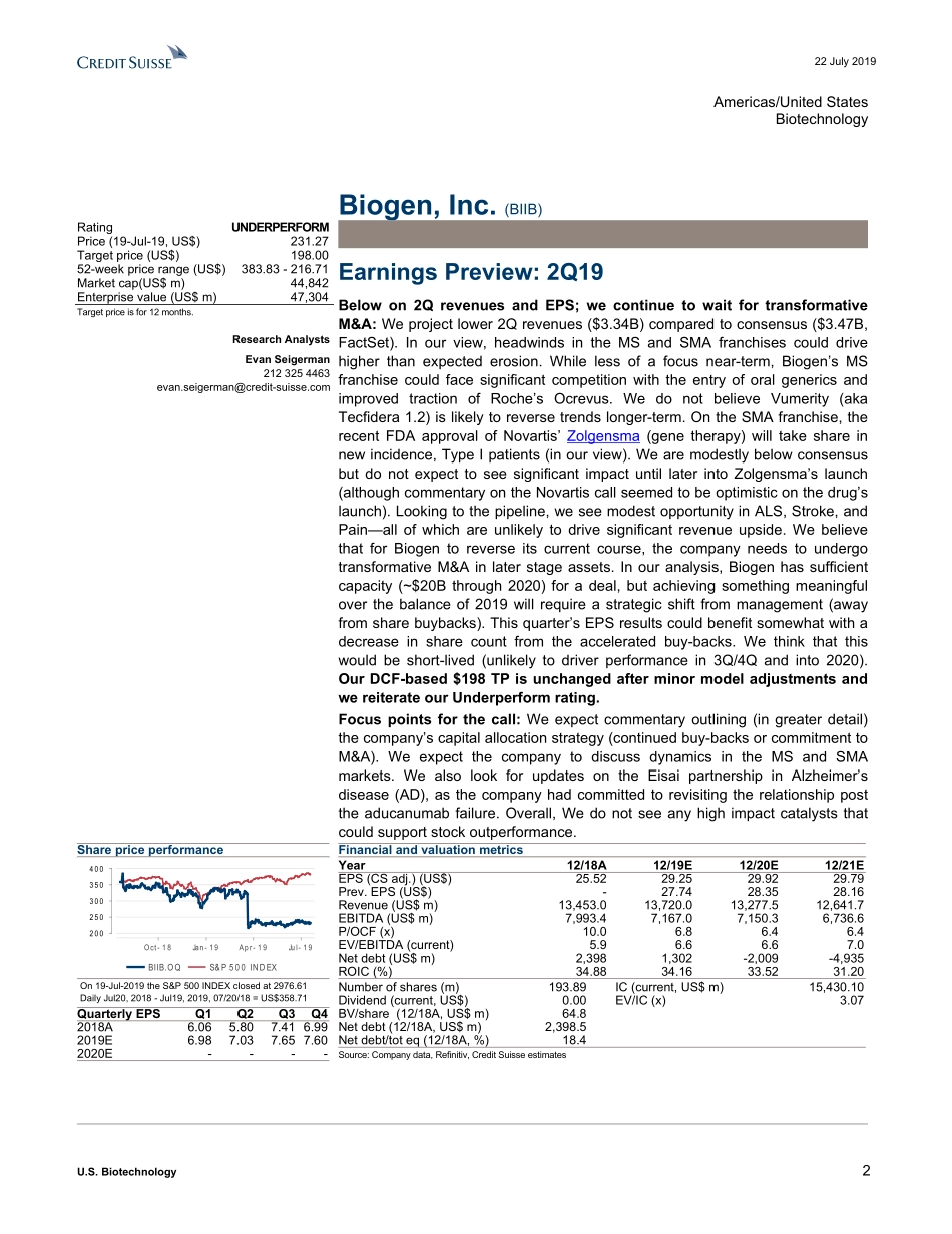 瑞信-美股-生物科技行业-2019年Q2美国生物科技行业业绩预览-2019.7.22-29页.pdf_第3页