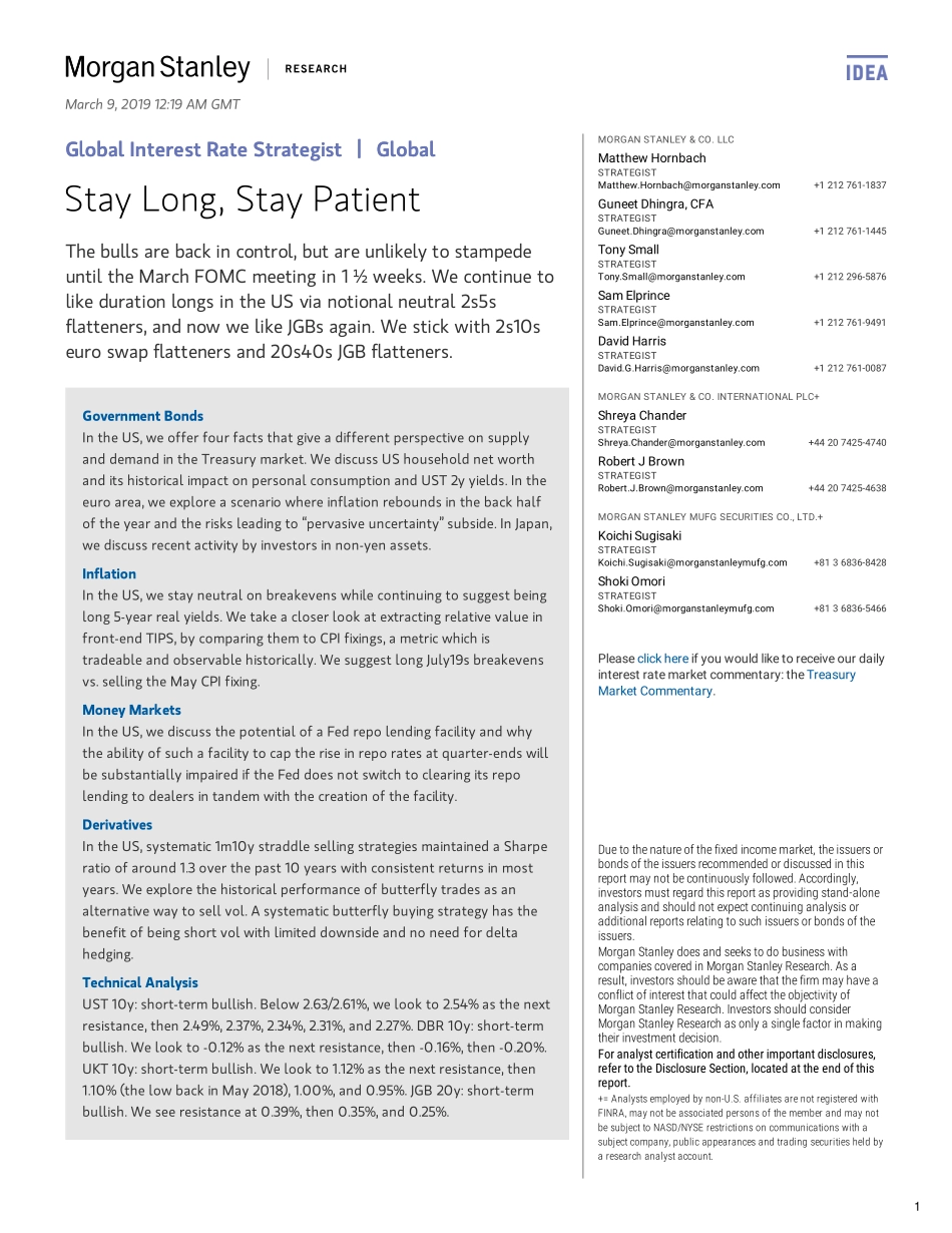 摩根士丹利-全球-宏观策略-全球利率策略：待久一点要有耐心-2019.3.9-57页.pdf_第1页