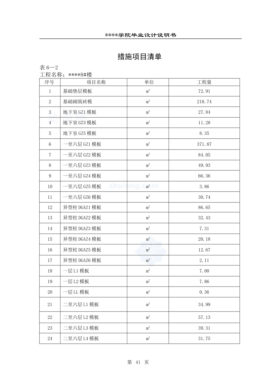 2.措施项目清单 41-43_secret.doc_第1页