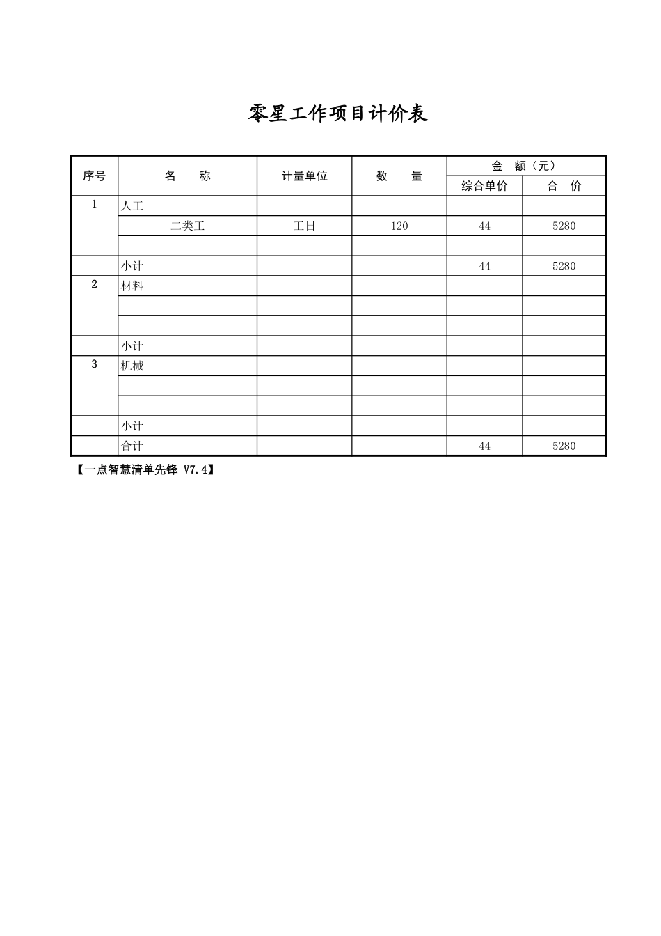 零星工作清单计价表 (2).xls_第1页