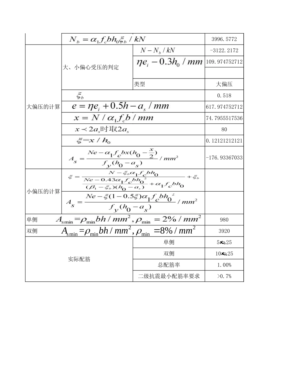 柱抗震正截面受弯承载力计算 (2).xls_第2页