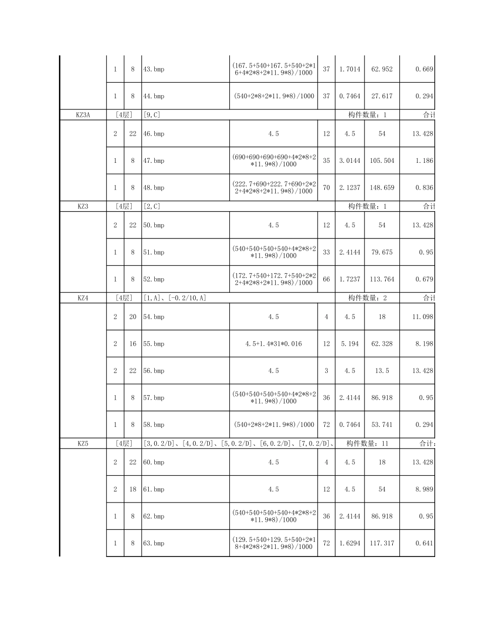 楼层所有构件明细表（四层） (2).xls_第3页