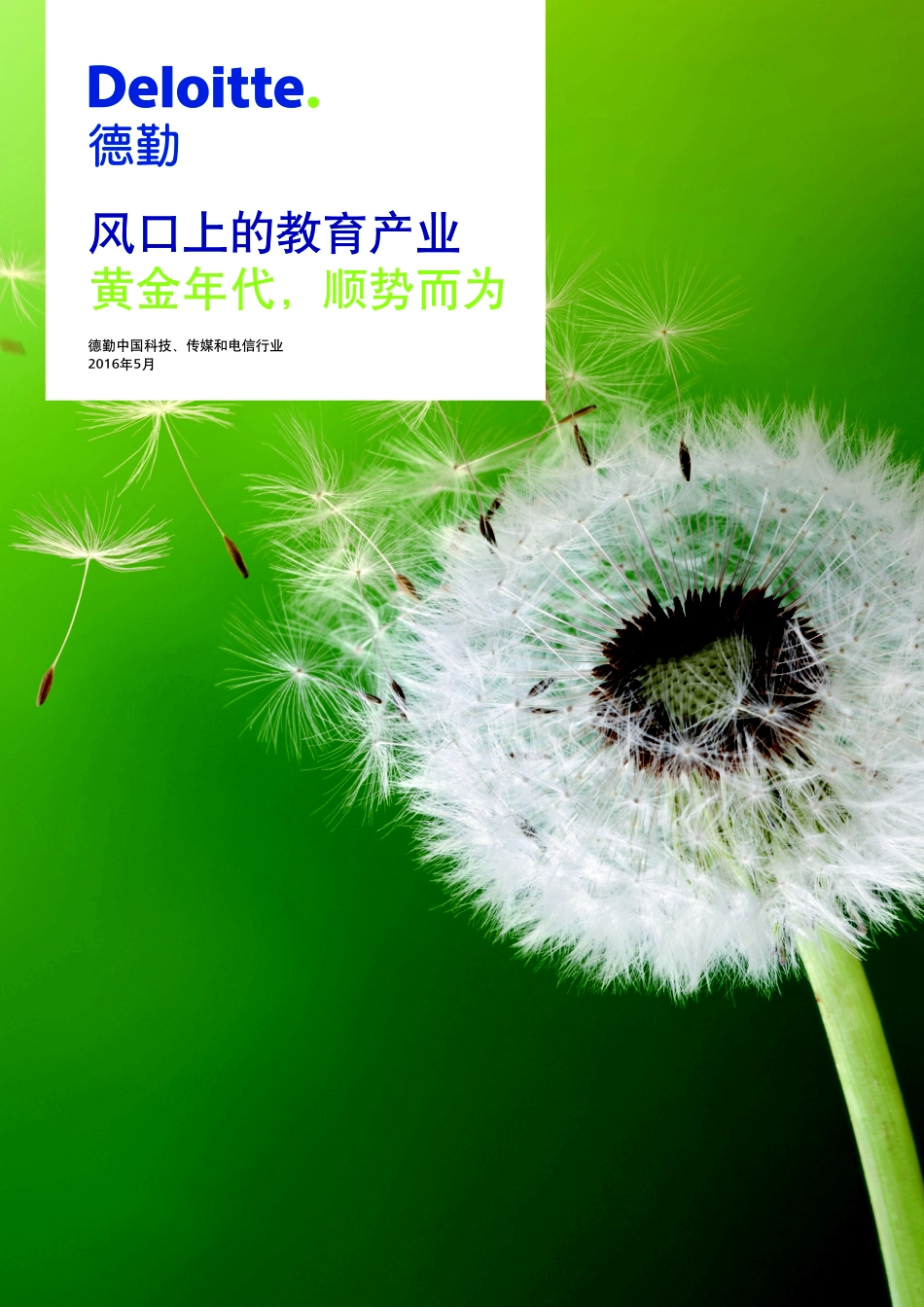 风口上的教育产业 黄金年代顺势而为（2016年5月）.pdf_第1页