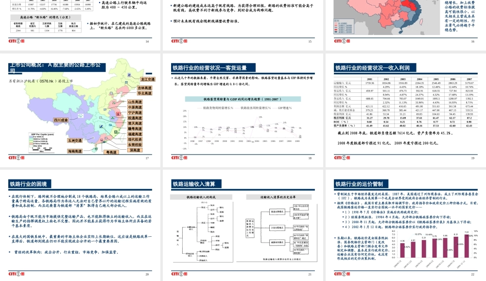 公路、铁路行业研究方法.ppt