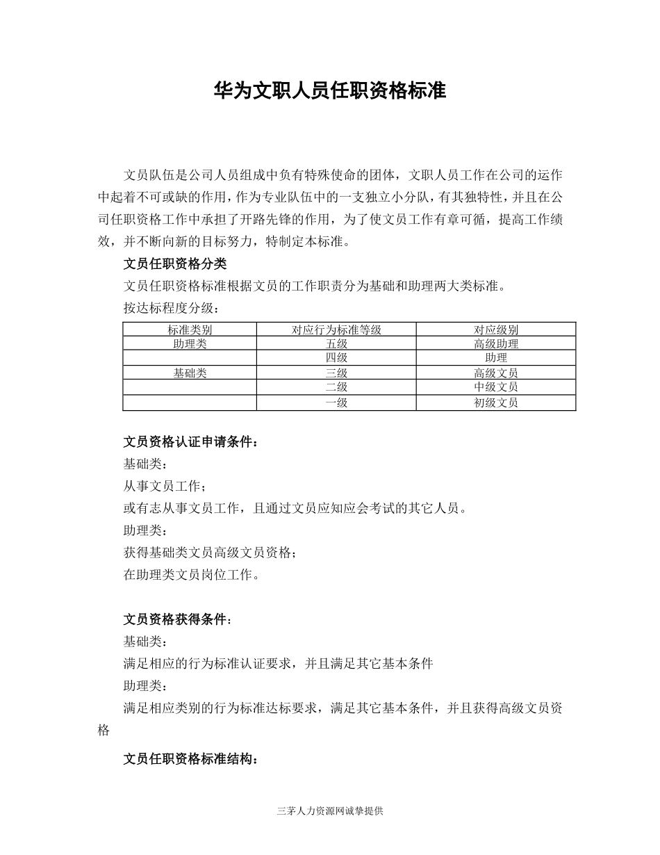 华为秘书任职资格等级管理办法.doc_第1页