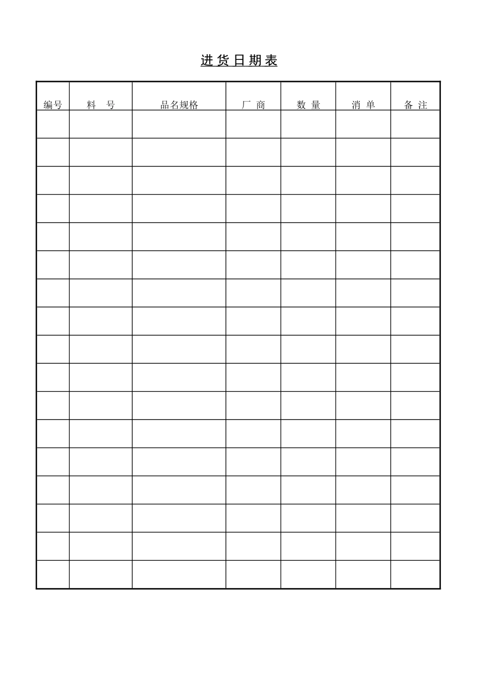 进 货 日 期 表.doc_第1页