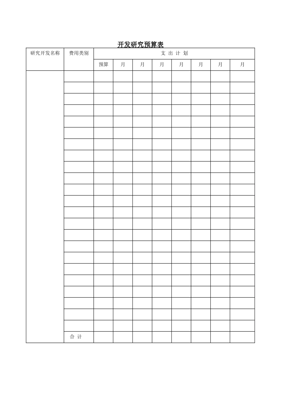 开发研究预算表 (2).doc_第1页