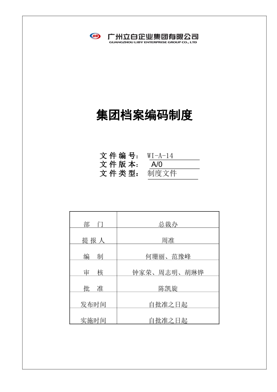 集团档案编码制度.doc_第1页