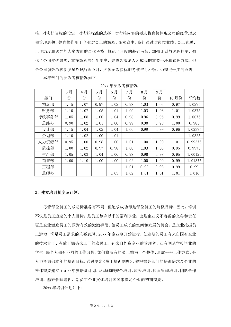 工厂制造业人力资源部年度工作总结及规划.doc_第3页