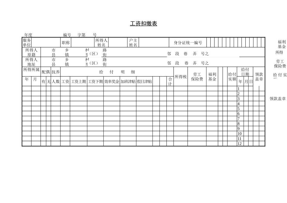 工资扣缴表.doc_第1页