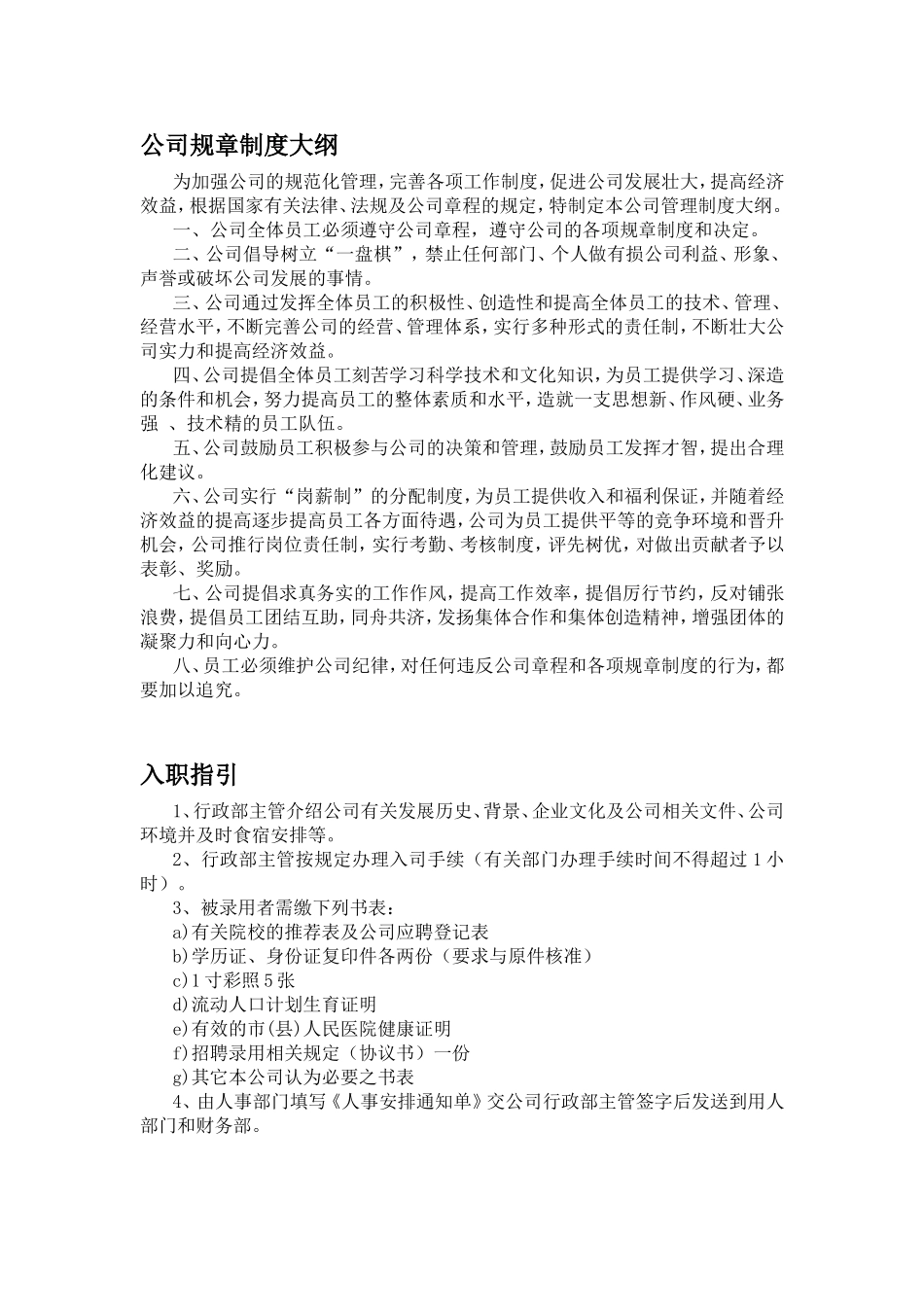 公司规章制度大纲 (2).doc_第1页