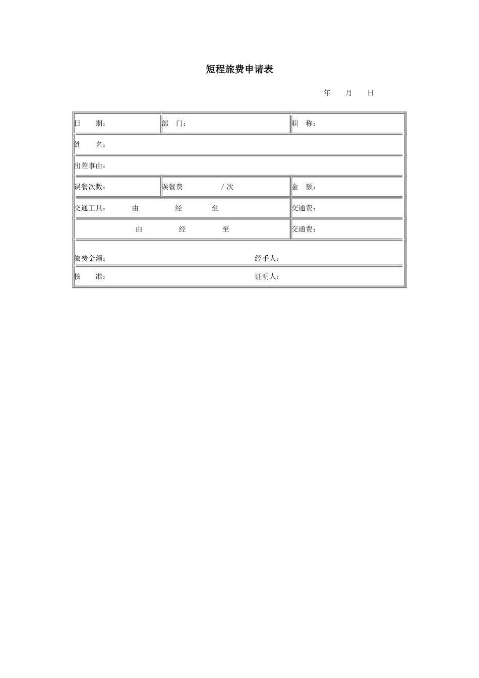 短程旅费申请表 (2).doc_第1页