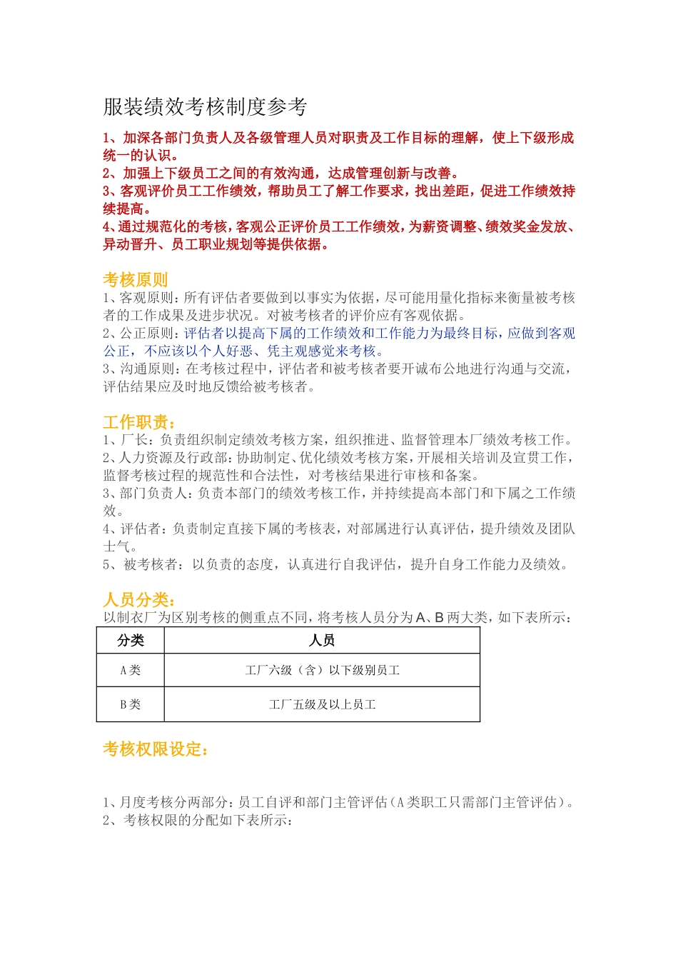 服装绩效考核制度参考.doc_第1页