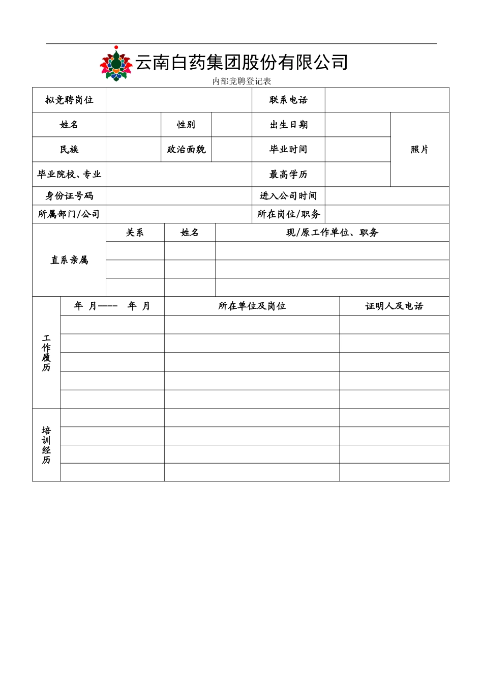 云南白药集团股份有限公司内部招聘.doc_第1页