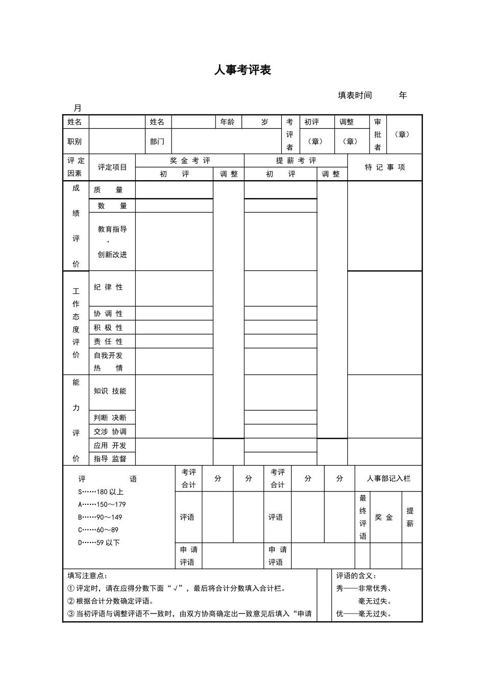 人事考评表 (2).doc_第1页