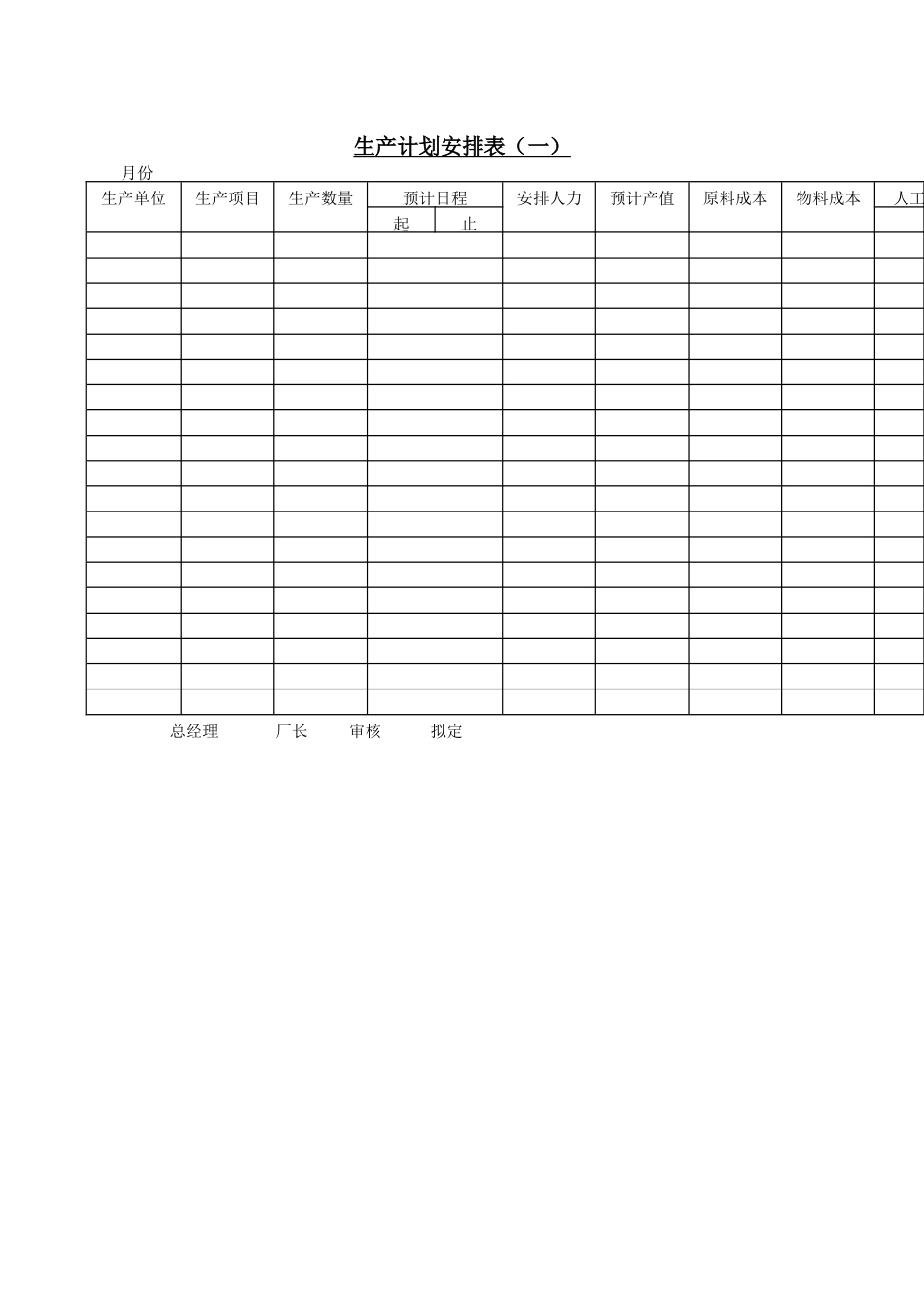 生产计划安排表〈一〉 (2).doc_第1页