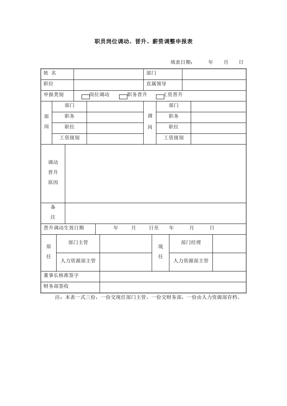 职员调动晋升申报表 (2).doc_第1页