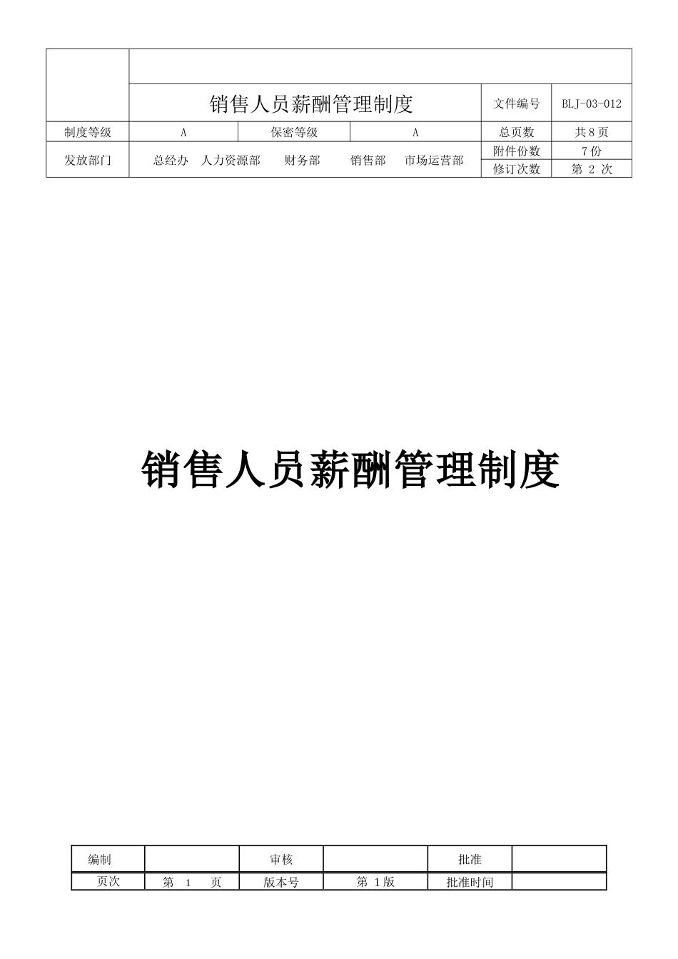 销售部薪酬与绩效管理制度 (2).docx_第1页