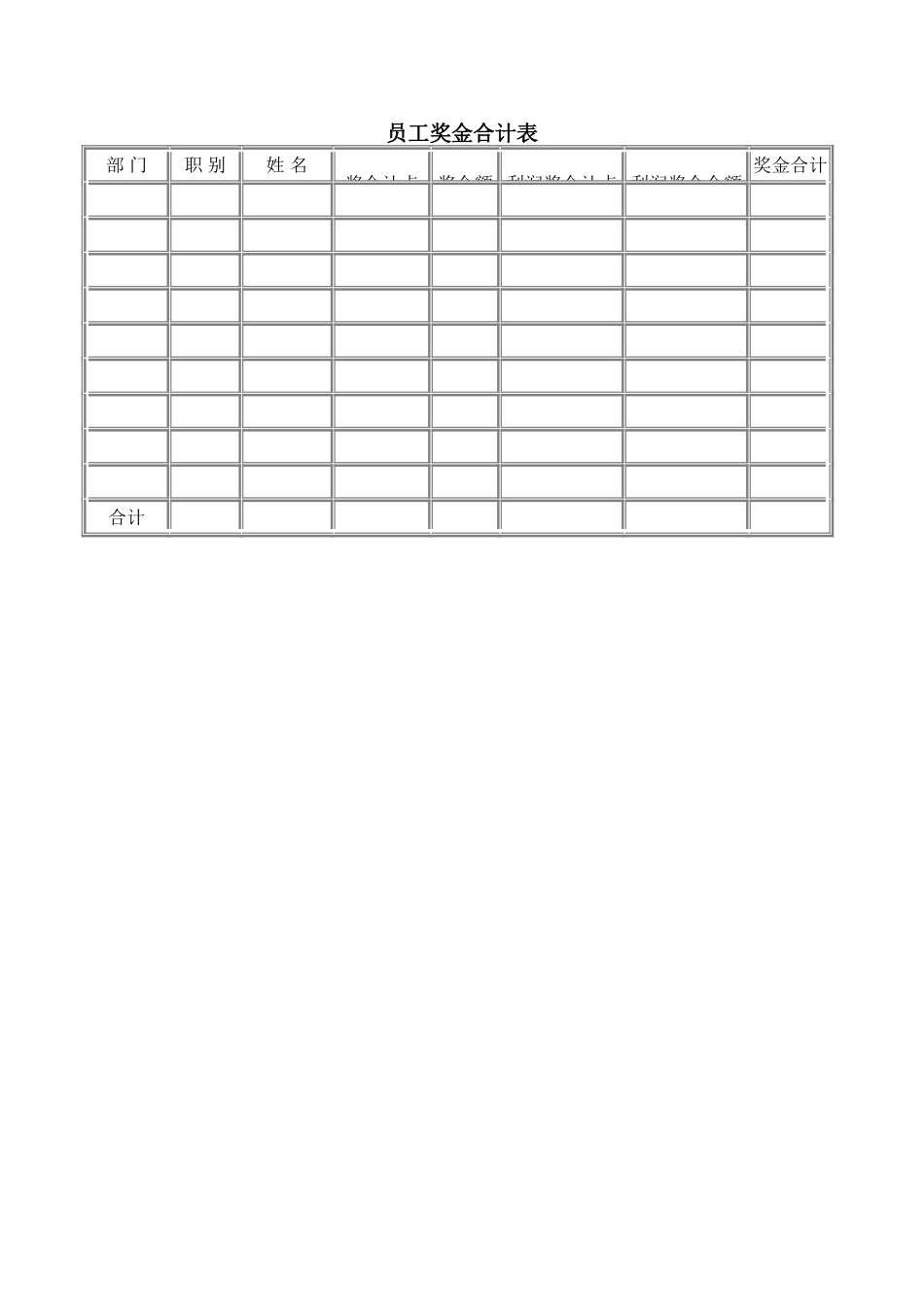 员工奖金合计表 (2).doc_第1页