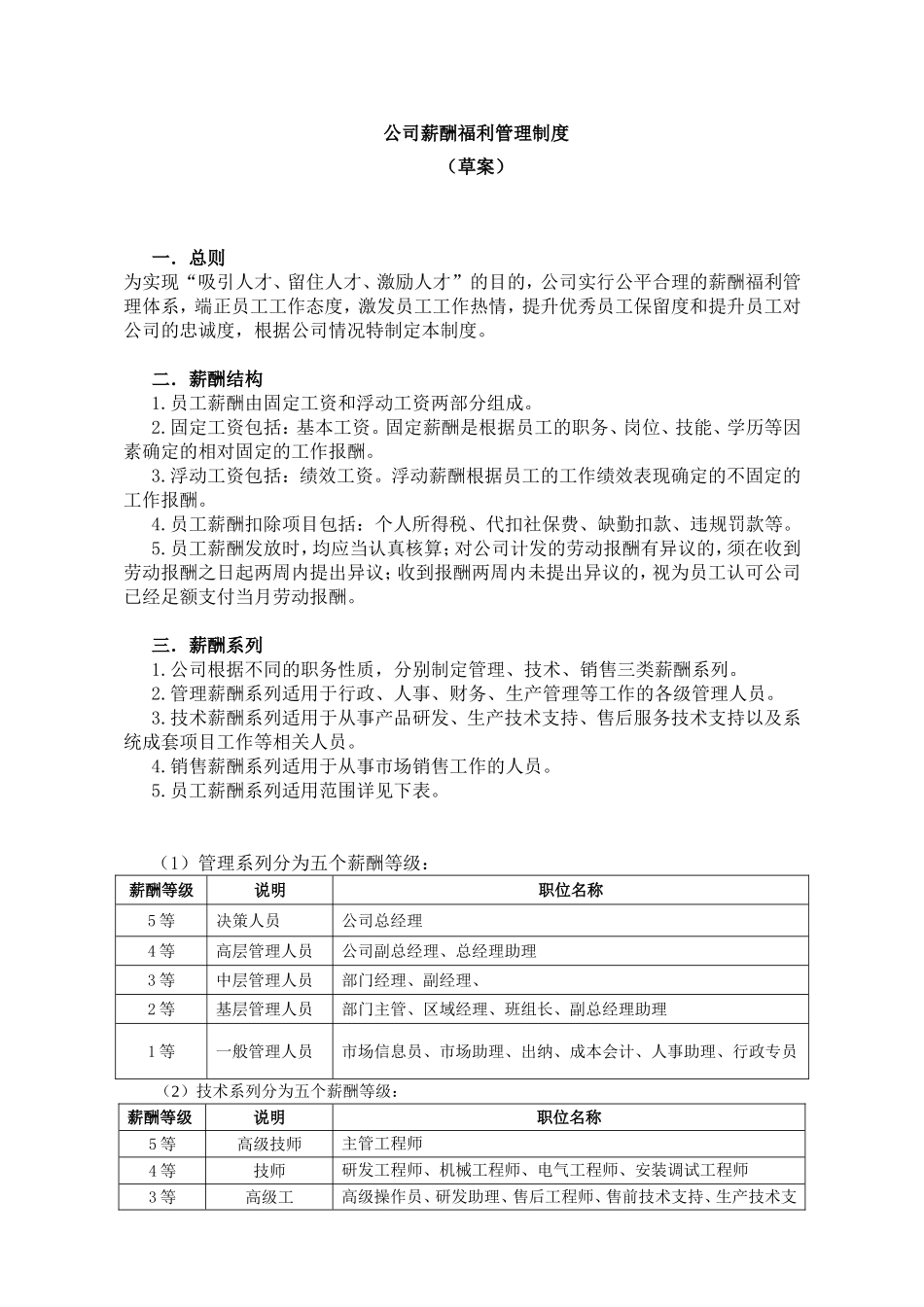 xx公司薪酬福利管理制度.doc_第1页