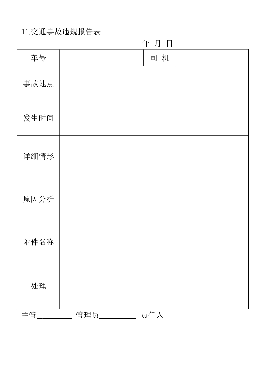 11.交通事故违规报告表.doc_第1页