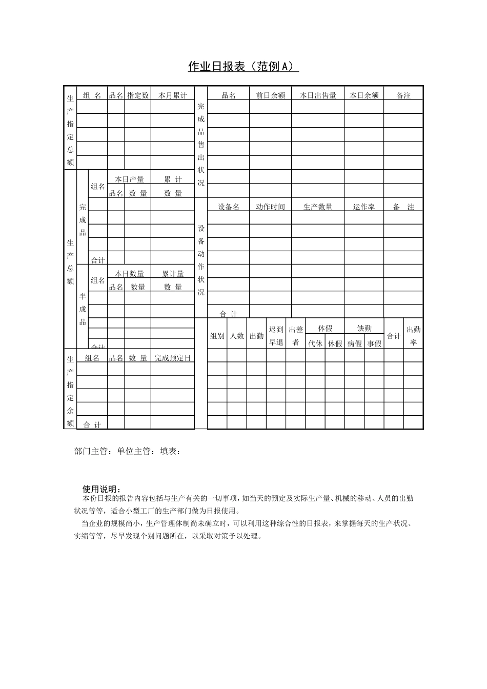 作业日报表（范例A）.doc_第1页