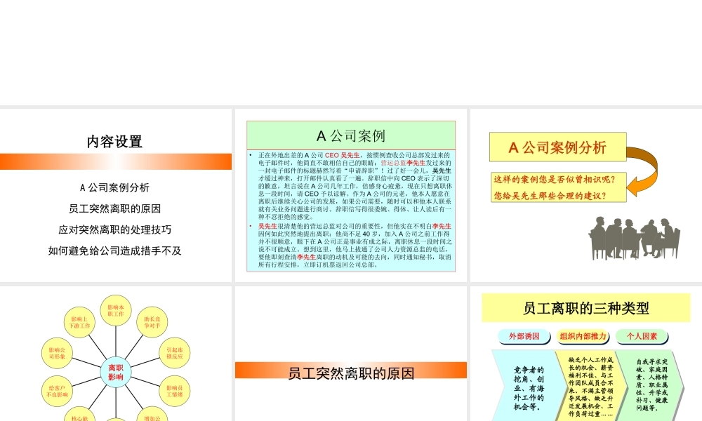 如何应对员工突然离职（行政人事系统培训）.ppt