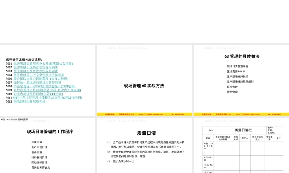 现场管理6S实战方法 .ppt