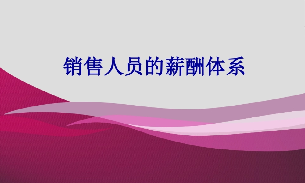 销售人员的薪酬管理.ppt