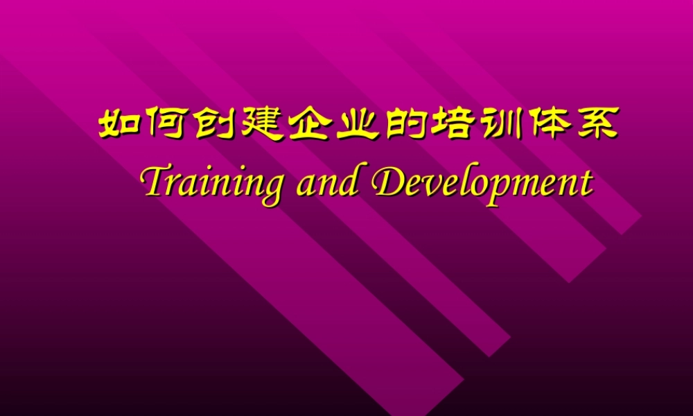 如何创建企业的培训体系 (2).PPT