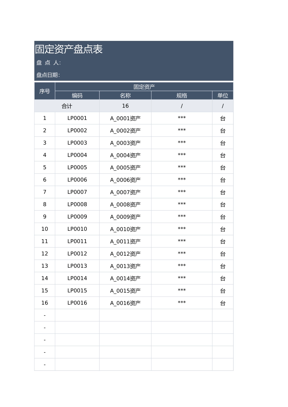06-【盘点】-01-固定资产盘点表.xlsx_第1页