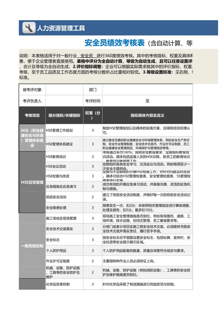 08-8-安全员绩效考核表（含自动计算与等级评价） (2).xlsx_第1页