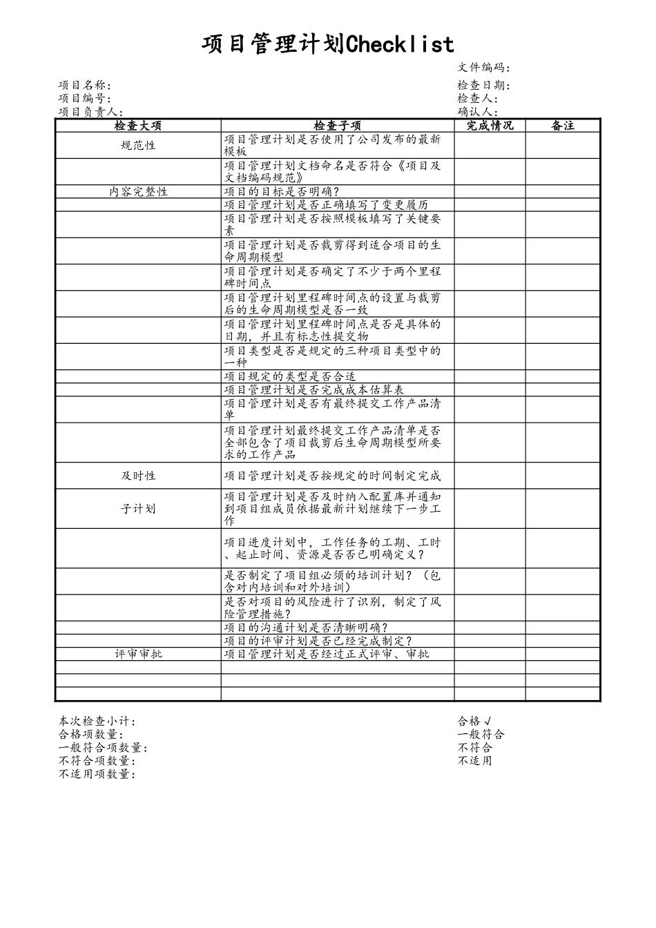 09-项目编号+项目名称项目管理计划 (2).xls_第1页