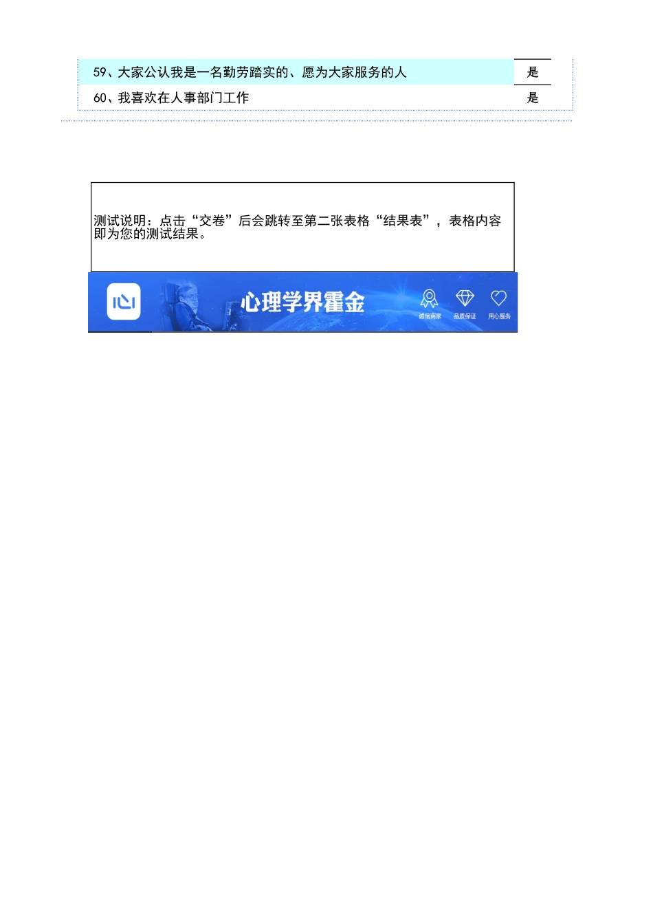 2、霍兰德测试-60题自动生成结果（常用版本SDS版）.xls_第3页