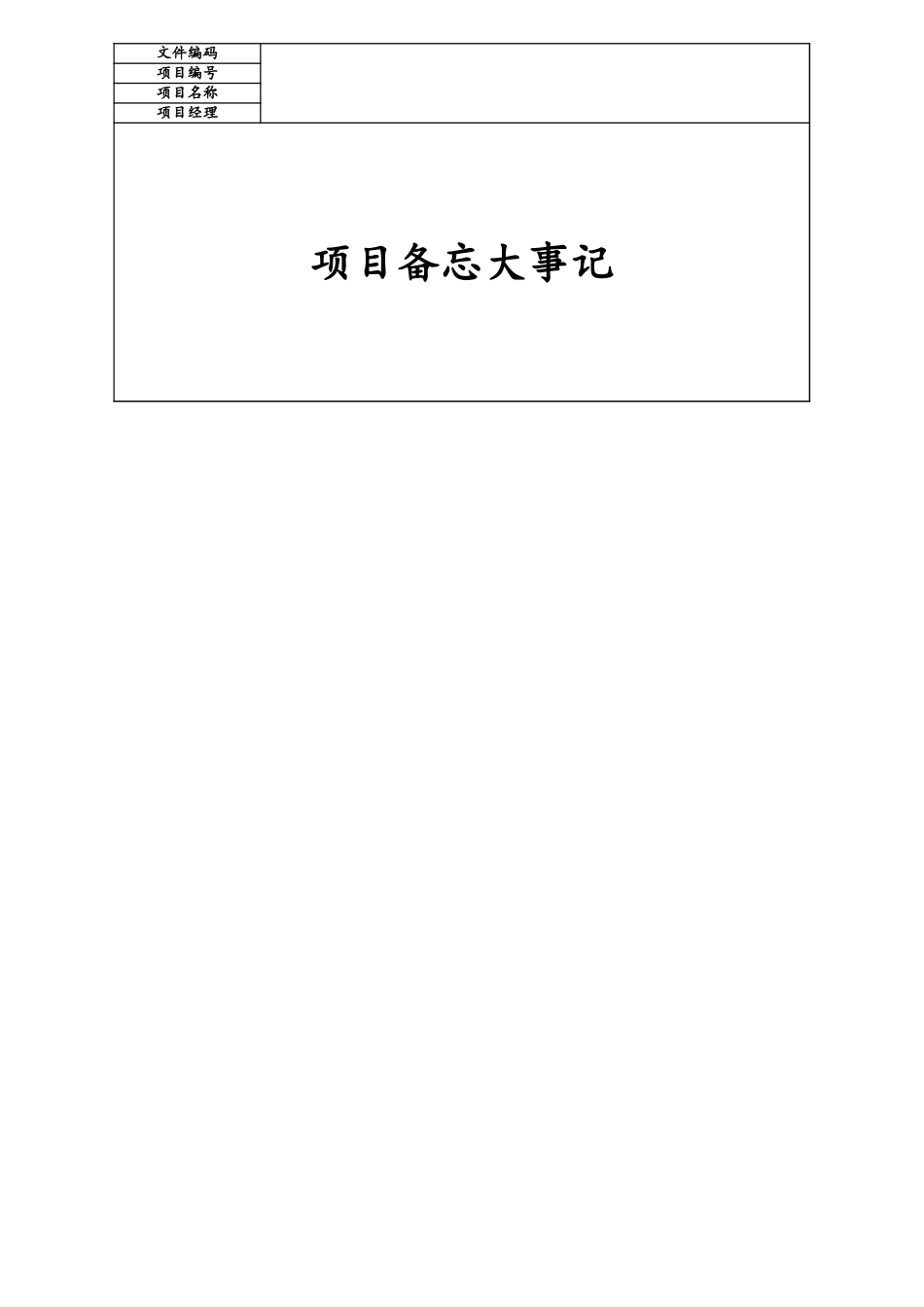 09-项目编号+项目名称项目备忘大事记 (2).xls_第1页