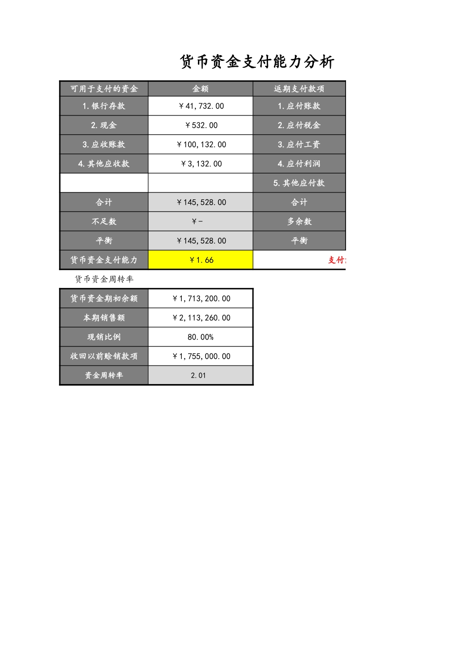 10-【财务分析】-16-货币资金支付能力分析 (2).xlsx_第1页