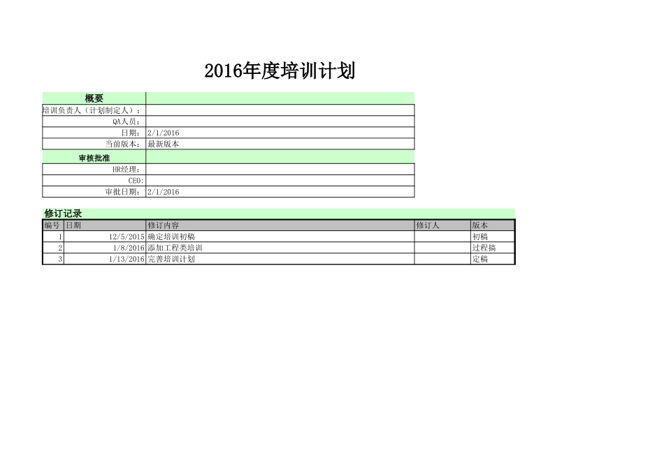 2016年年度培训计划及跟踪表 (2).xls_第1页