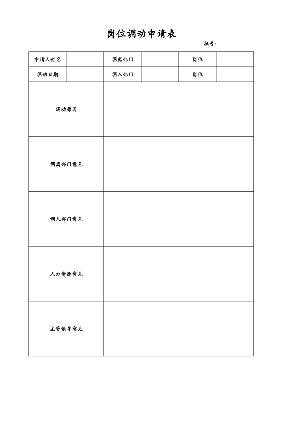 岗位调动申请表.xlsx_第1页