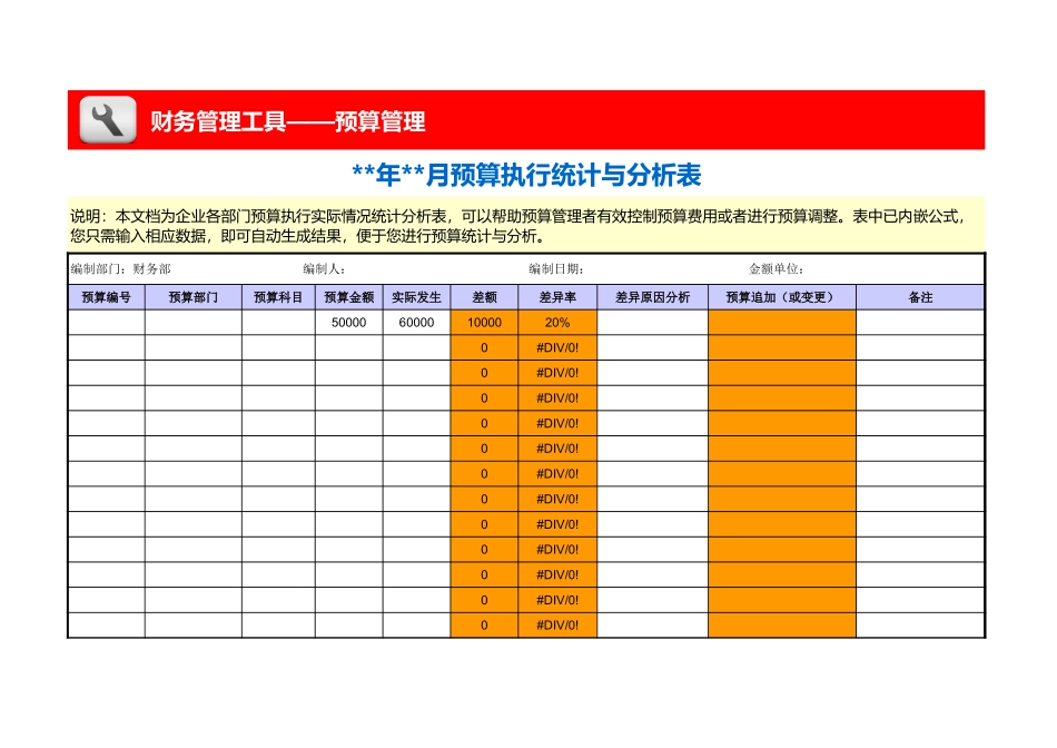 各部门预算执行统计与分析表 (2).xls_第1页