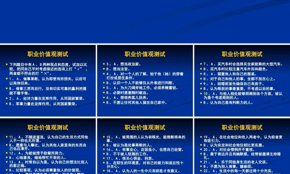 职业规划心理测试.ppt