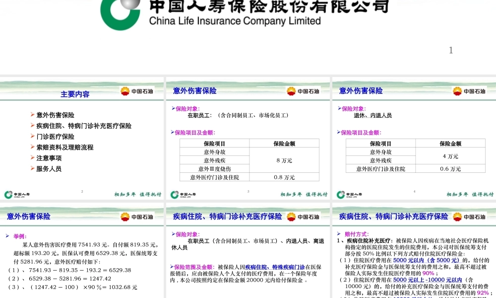 中国石油员工商业保险方案介绍.ppt
