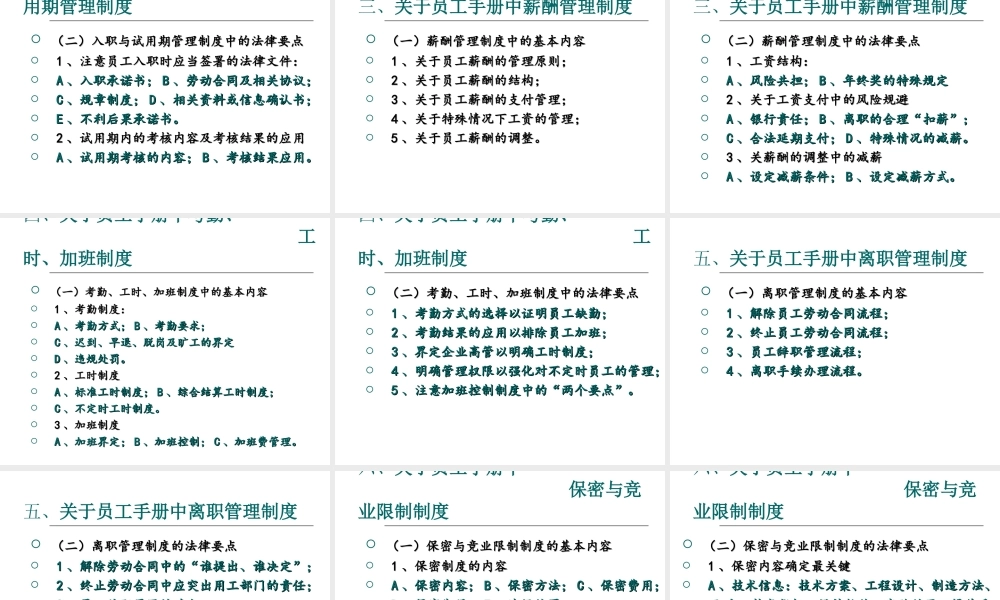 专业律师支招：员工手册修改与订制技巧.ppt
