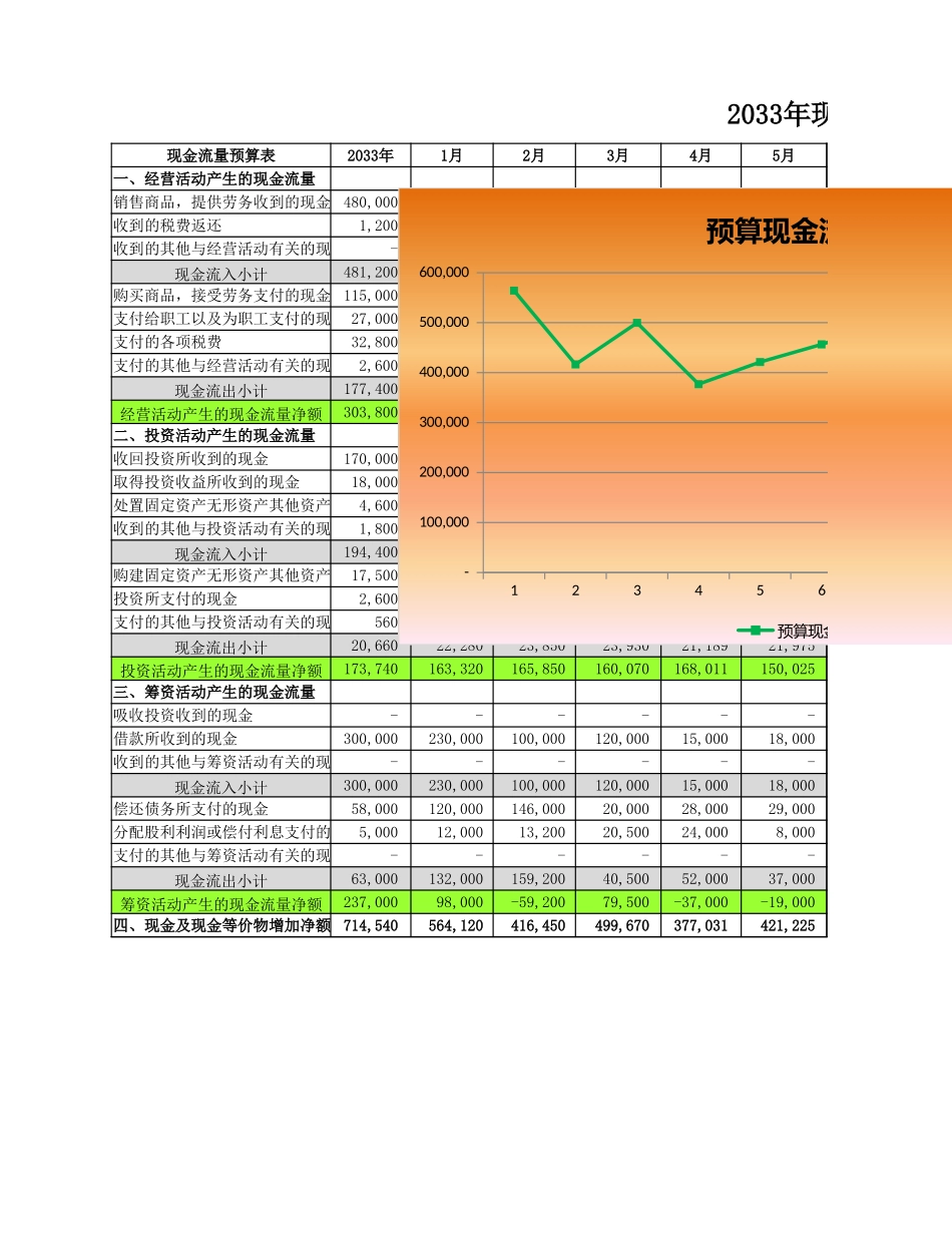预算现金流量表.xlsx_第1页