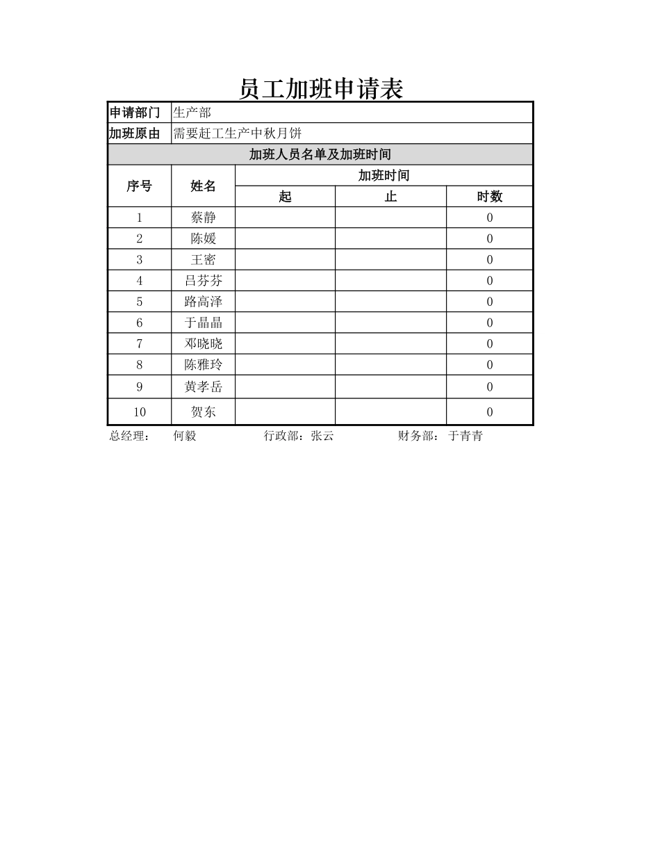 员工加班申请表.xlsx_第1页