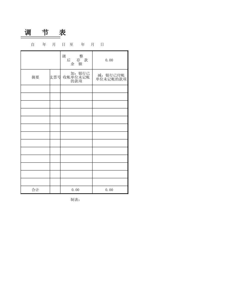 银行余额调节表.xls_第2页