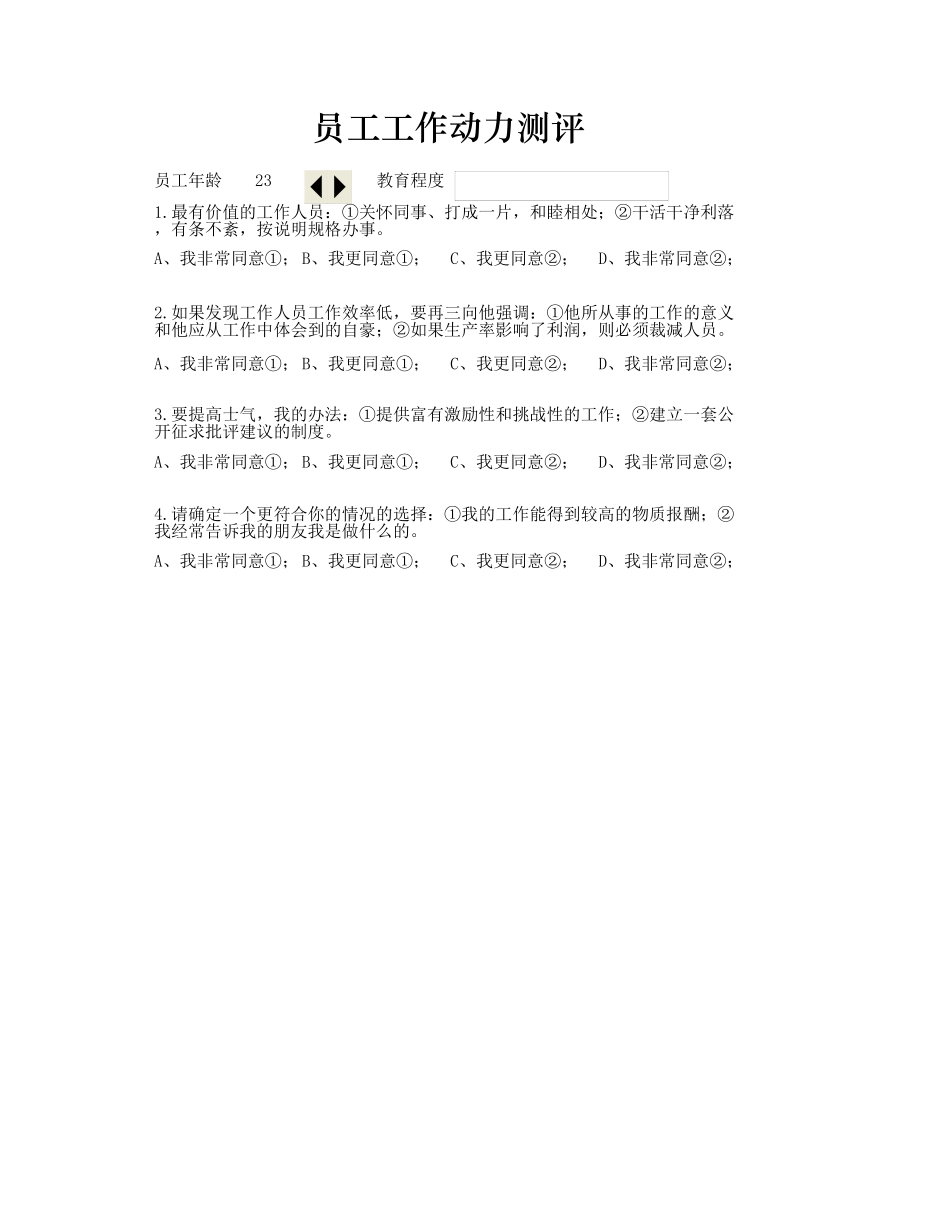 员工工作动力测评.xlsx_第1页