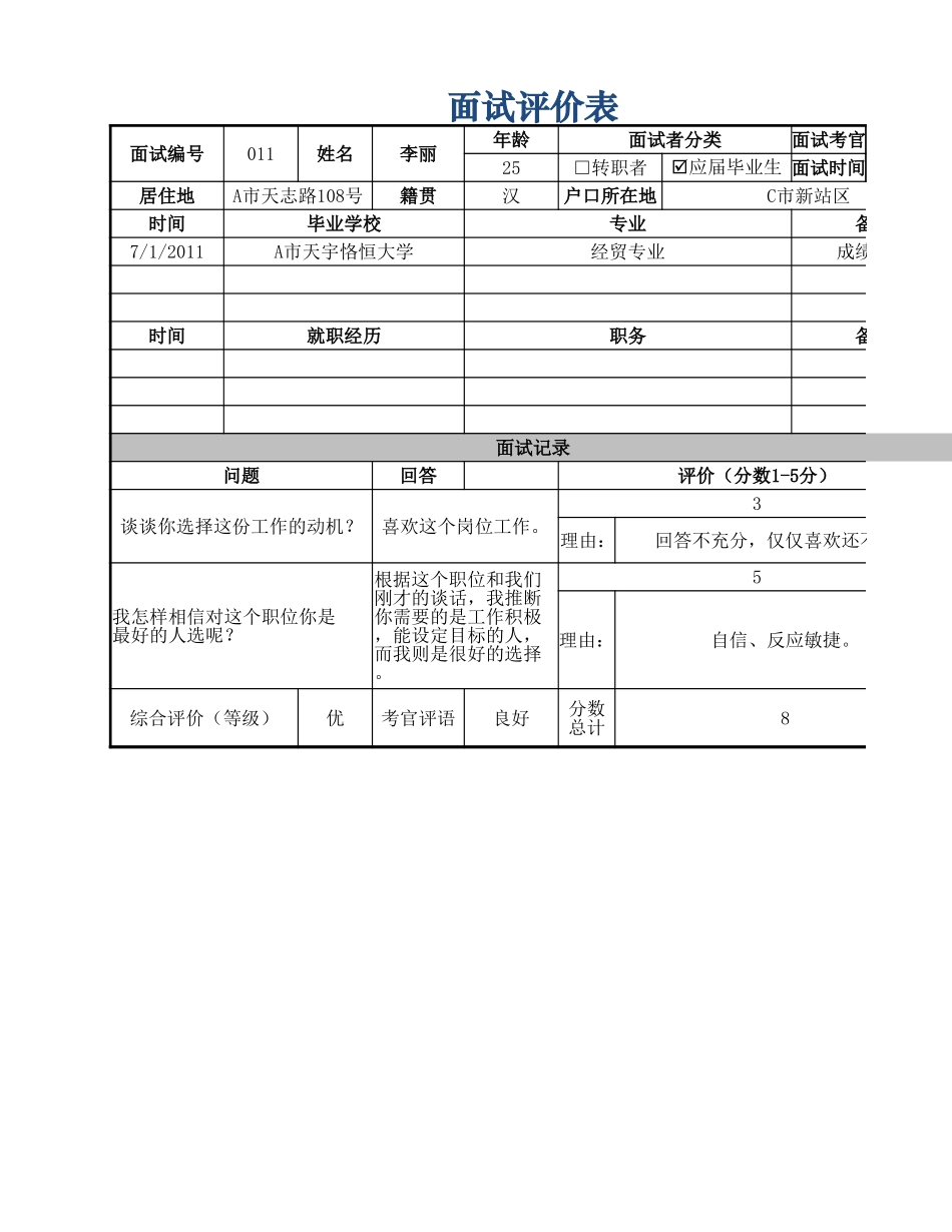 面试评价表.xlsx_第1页